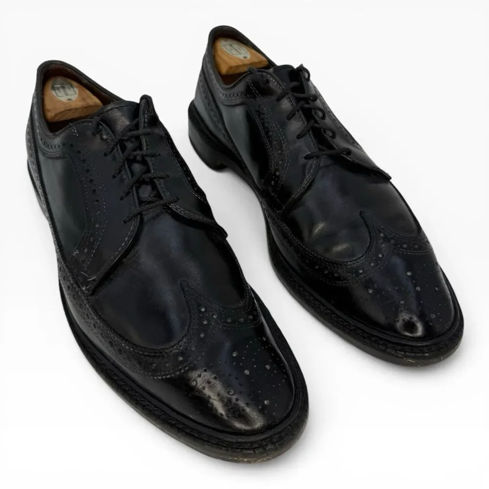 Allen Edmonds MacNeil Black Leather Wingtip Derby Dress Shoes Men’s Size 11.5B